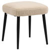 FUSSHOCKER Sitzhocker Quadratischer Schminkhocker mit Kaschmir-Optik, Stahlbeine - Beige, Kunststoff (42/44/42cm) - HOMCOM