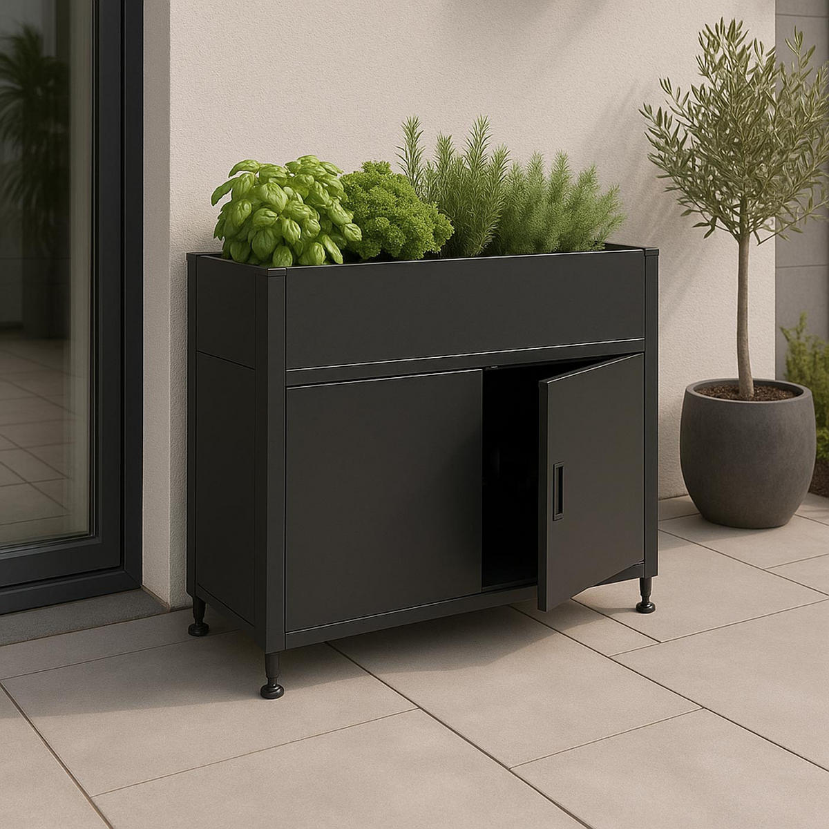 HOCHBEET Anthrazit - Anthrazit, Metall (101/91/51cm) - MCW