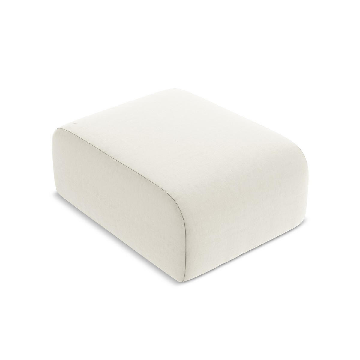 POUF Samt Stoff Beige - Creme/Schwarz, Holzwerkstoff/Kunststoff (72/42/94cm) - LaMiaSofa