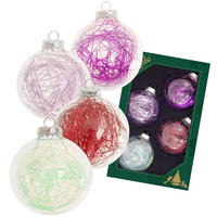 CHRISTBAUMKUGELN Tinsel Mehrfarbig 7cm (Glas / 4 Stk.) - Multicolor, Glas (6/7/6cm) - Krebs Glas Lauscha