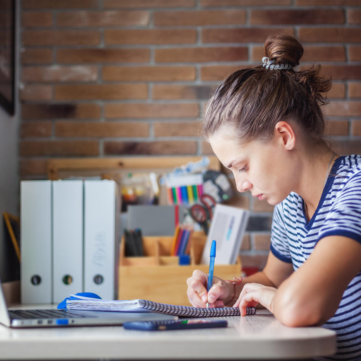 SCHREIBTISCH Organizer - Hellbraun, Holz/Holzwerkstoff (20/28/14cm) - Relaxdays