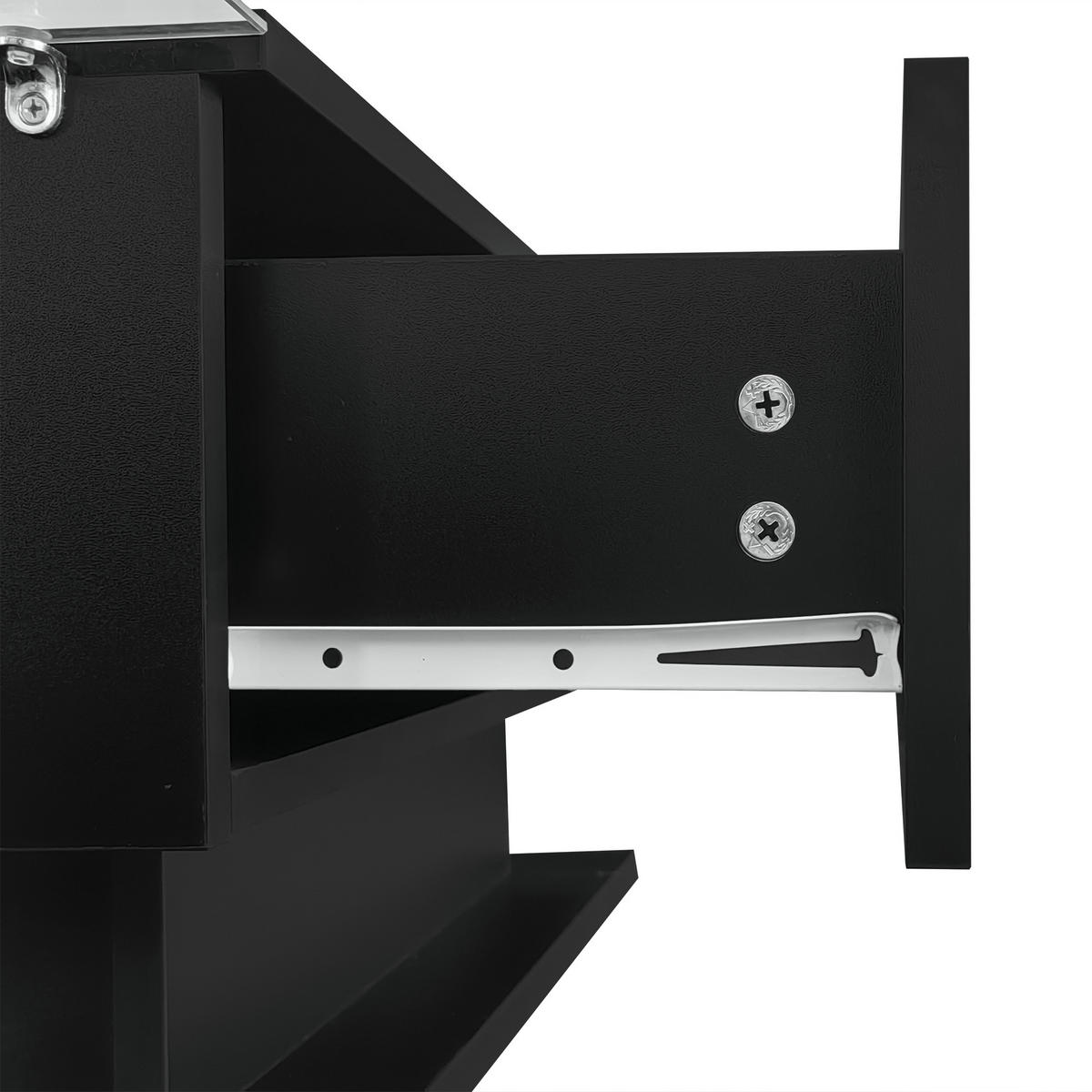 COUCHTISCH 100/50/32 cm schwarz mit Glasplatte und LED-Beleuchtung - Schwarz, Holzwerkstoff (100/50/32cm) - OKWISH