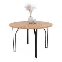 AUSZIEHTISCH ASTRO 100/76 cm, Schwarz / Eiche - Schwarz/Eiche San Remo, Holzwerkstoff/Metall (100/100/76cm) - Idohome