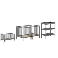 BABYZIMMER Set Kara-lynn 6 Komplettset Massivholz Buche Anthrazit - Grau, Holz (223/95/76cm) - 58aufmkessel