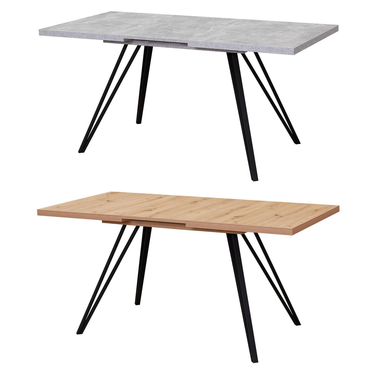 ESSTISCH Life in Beton Optik - Grau, Holzwerkstoff (90/200/75cm) - Vladon