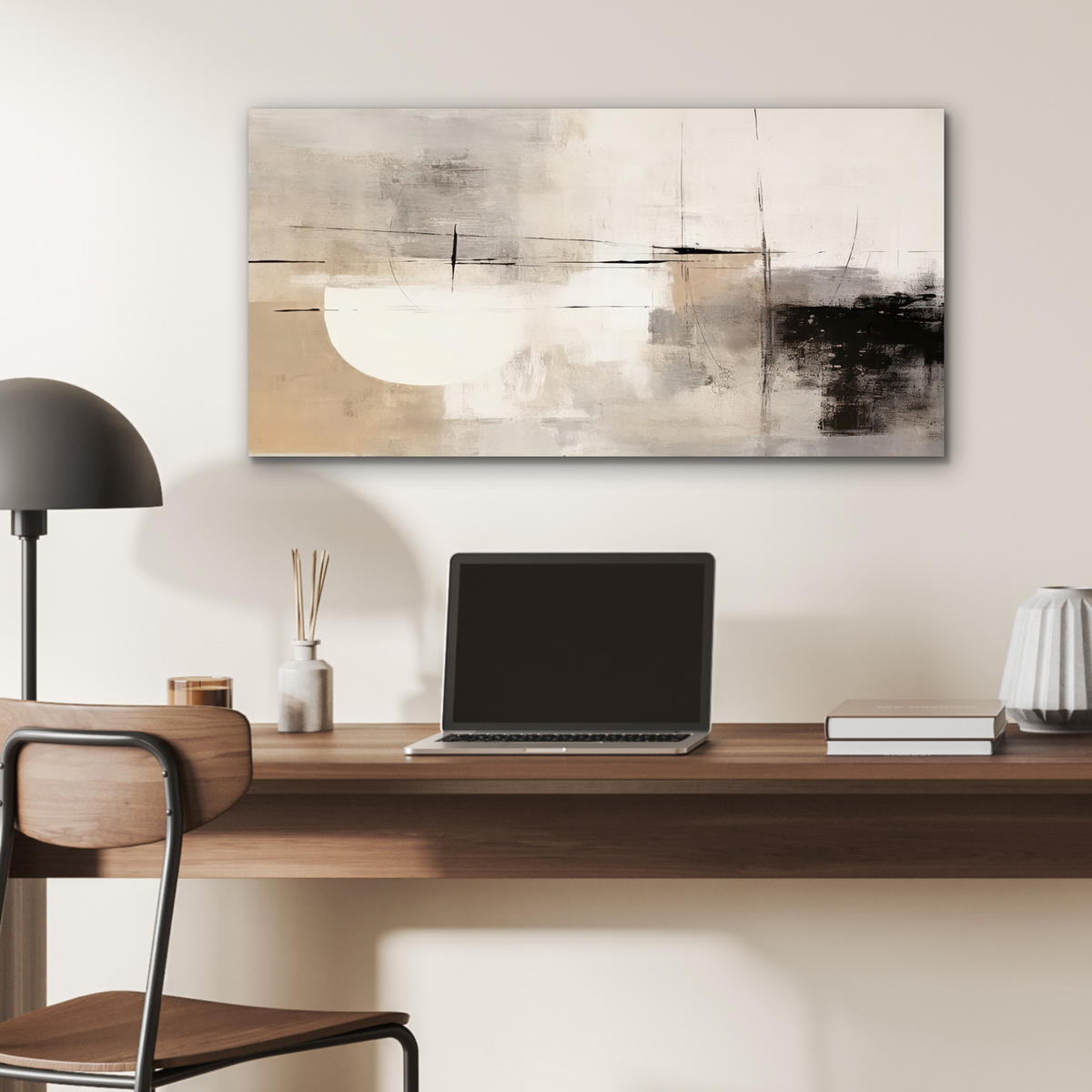 KOVOVÝ OBRAZ Abstraktné - Umenie - Sivé 80x40 cm - svetlosivá, kov (80/40cm) - MuchoWow