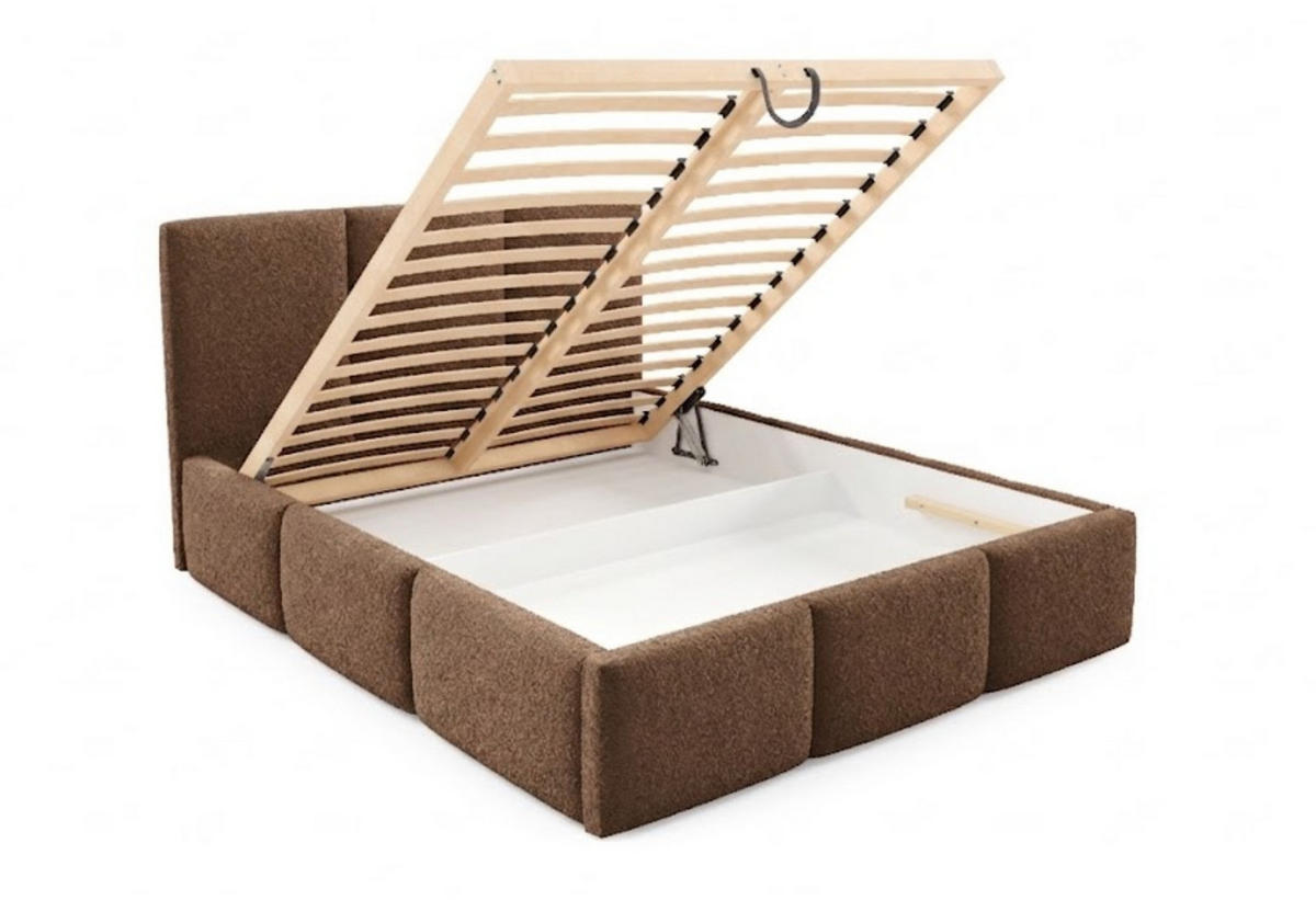 POLSTERBETT mit Stauraum 180x200 cm in Braun - Braun, Metall (180/200cm) - Home Collective