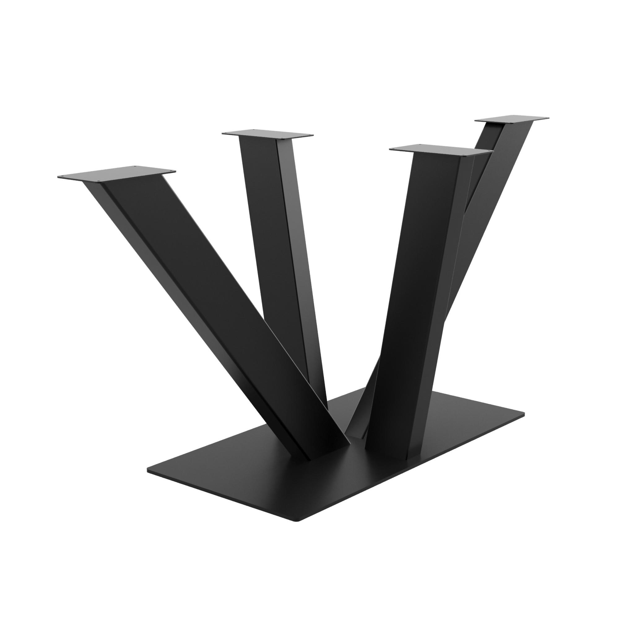 TISCHBEINE Wasat Metall Schwarz 72cm - Schwarz, Metall (70/72/160cm) - Metalo Pro