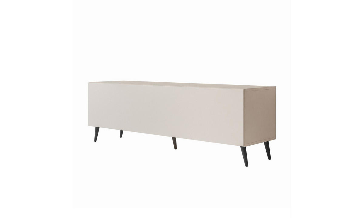 TV-SCHRANK COLGANTE 150/40/49 cm schräge schwarze Füße mit LED-Beleuchtung Kaschmir - Kaschmir/Schwarz, Holzwerkstoff (150/49/40cm) - Lookway