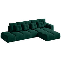 ECKSOFA mit Schlaffunktion RAMIRO Grün - Dunkelgrün, Textil (325/185cm)