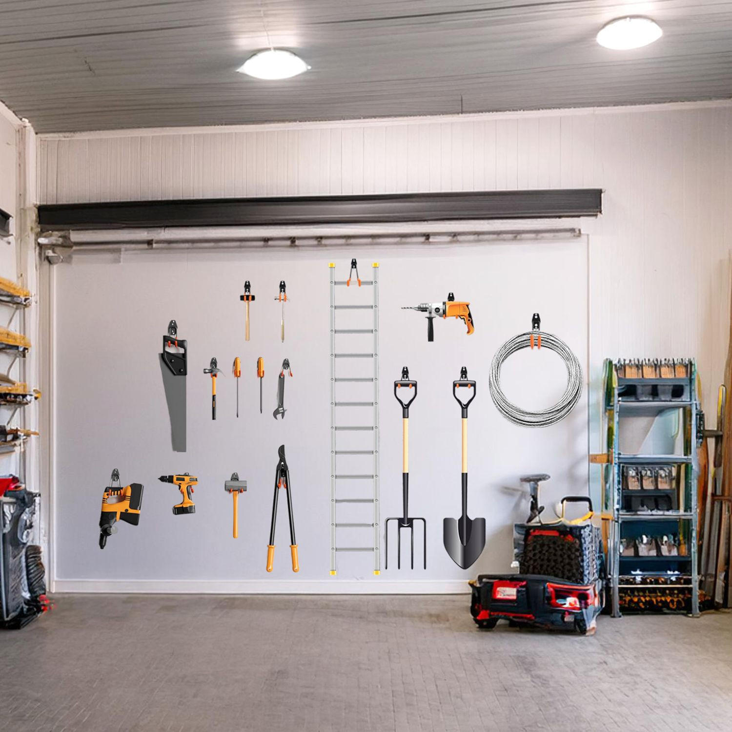 Thumbnail - Intirilife Wandhaken, Orange, Metall, 4.5x16x20 cm, Freizeit, Heimwerken, Werkzeugaufbewahrung