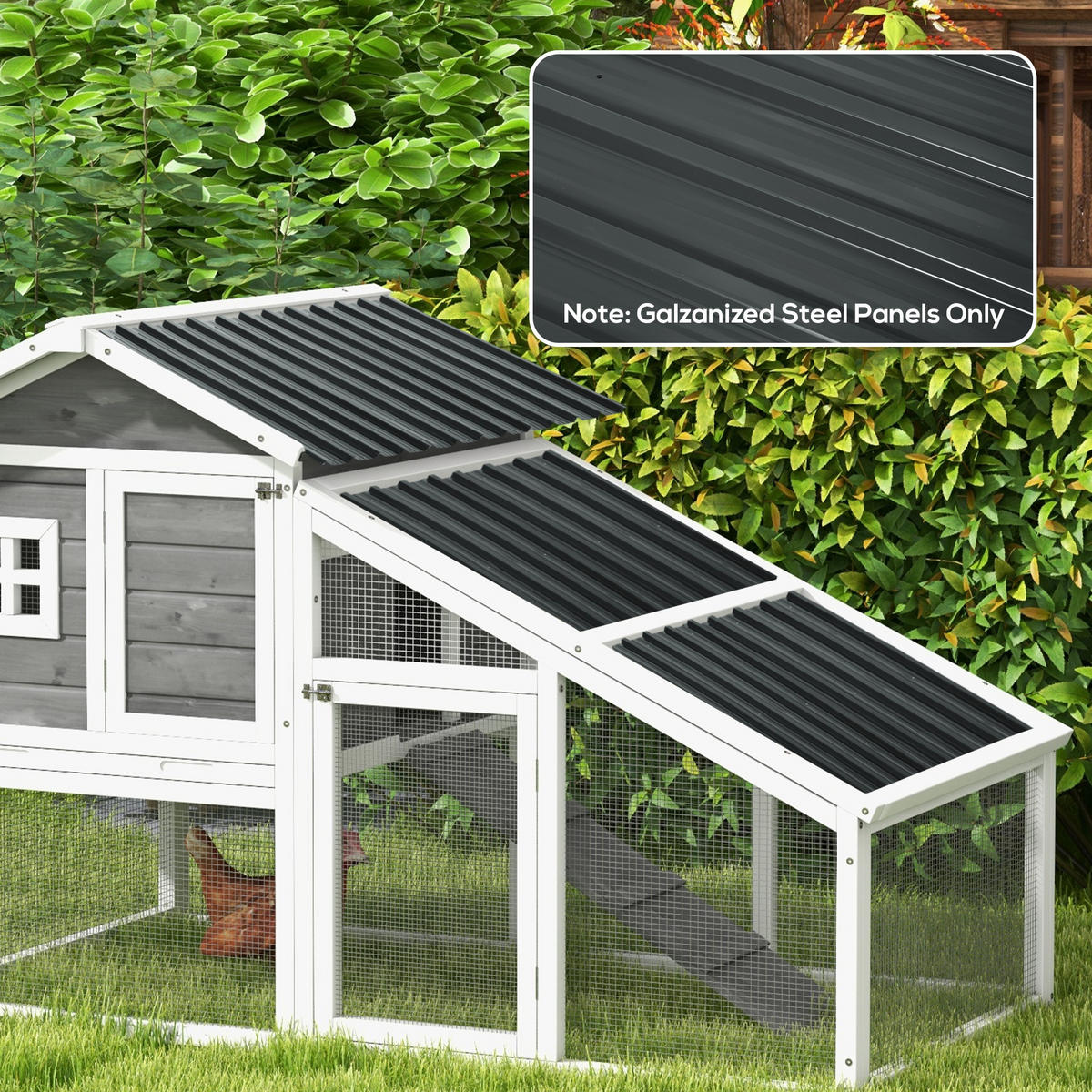 GARTENHAUS Set mit 12 Ersatzpaneelen ,129 x 45 cm für Gartenhäuser aus dunkelgrau verzinktem Stahl - Dunkelgrau, Metall (45/5/129cm) - Vallsero