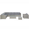 LOUNGE-SET 8-Sitzer hellgrau linksseitig modular Auflagen grau XXL - Hellgrau/Grau, Kunststoff - Beliani