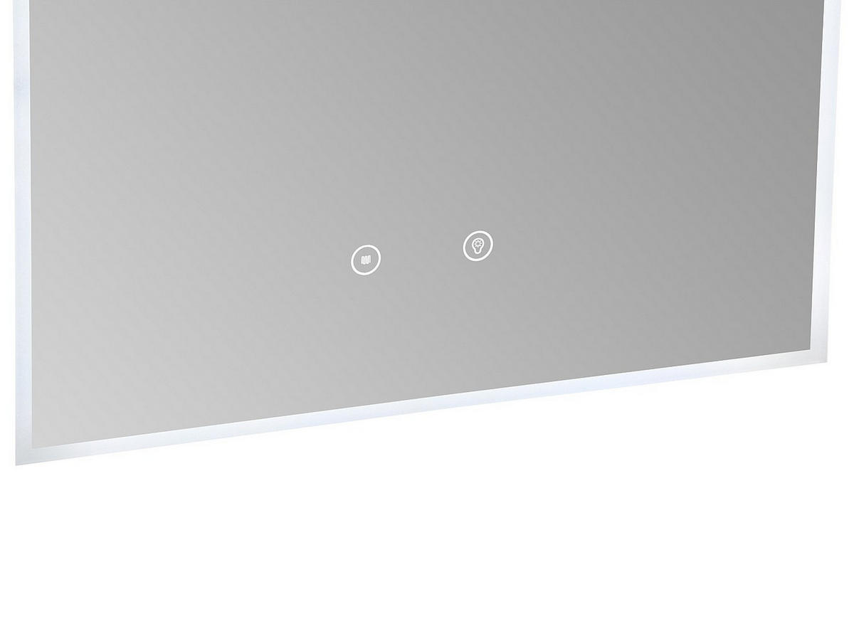 BOGENFÖRMIGER Badezimmerspiegel - beschlagfrei - mit LED-Beleuchtung - 50 x 80 cm - ARCADI - Transparent, Glas (50/80/3.5cm) - Vente-Unique