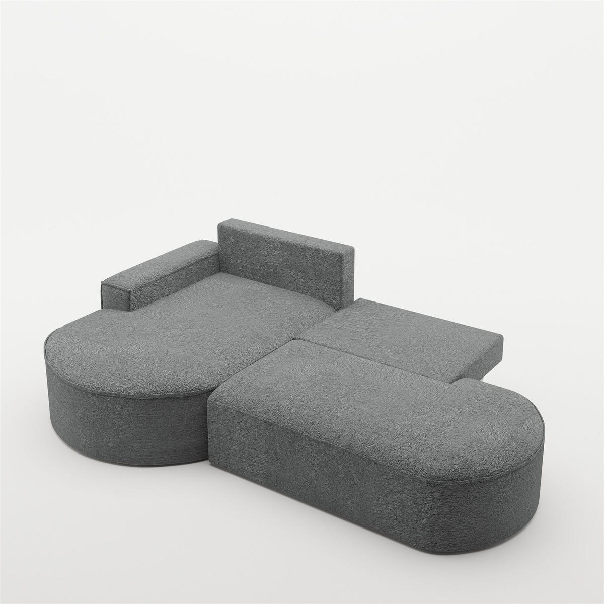 ECKSOFA Venedig Mit Schlaffunktion - Dunkelgrau, Holzwerkstoff/Textil (278/179cm) - Fun Möbel
