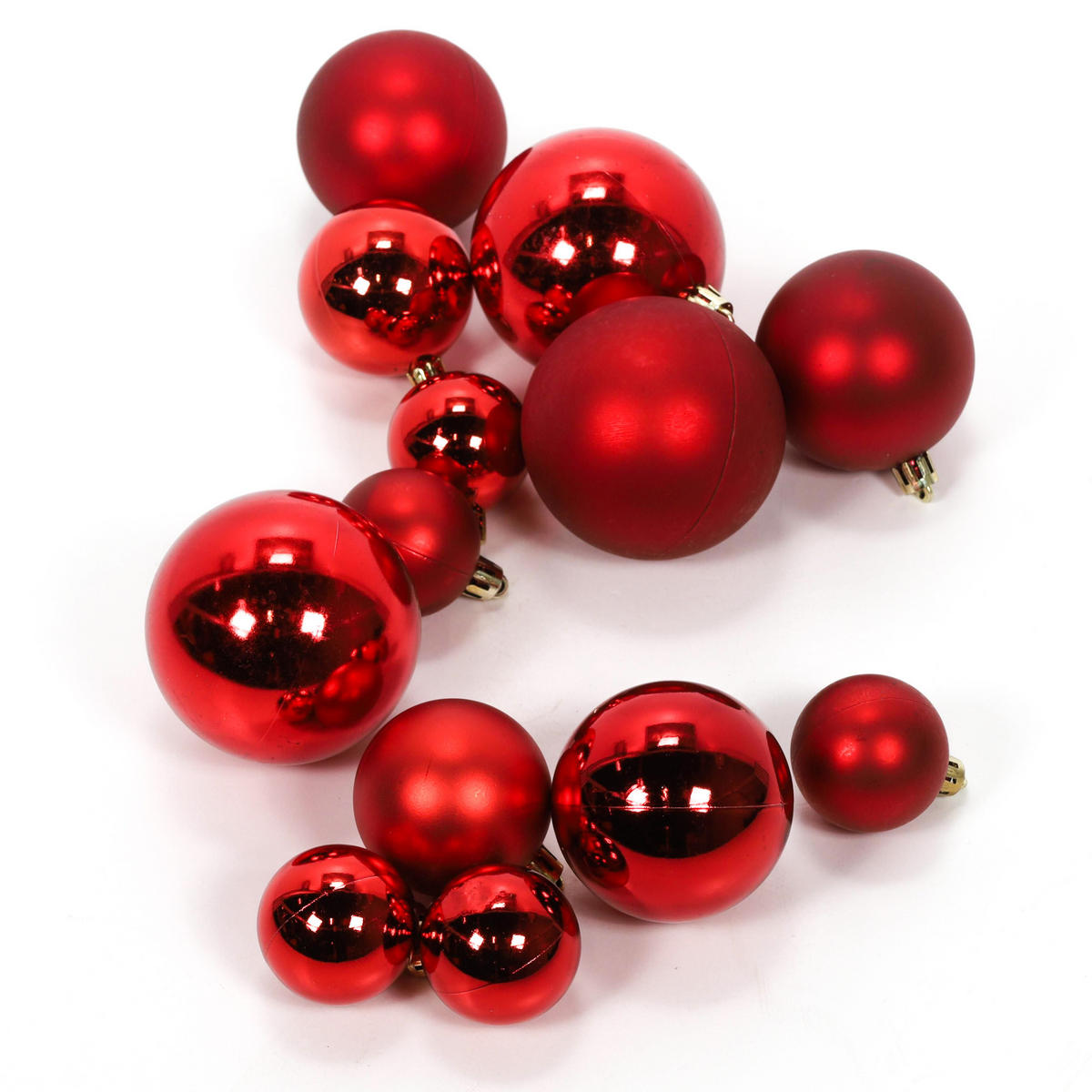 WEIHNACHTSKUGELN verschiedene Größen 60er-Set - Rot, Kunststoff (19/31.5/19cm) - Home Styling Collection