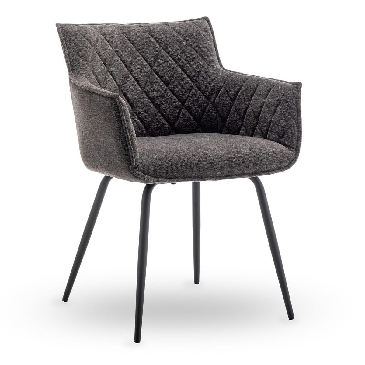 ESSZIMMERSTÜHLE (2er-set) - capitan 58/57/78 cm - Dunkelgrau, Textil (57/78/580cm) - Calicosy