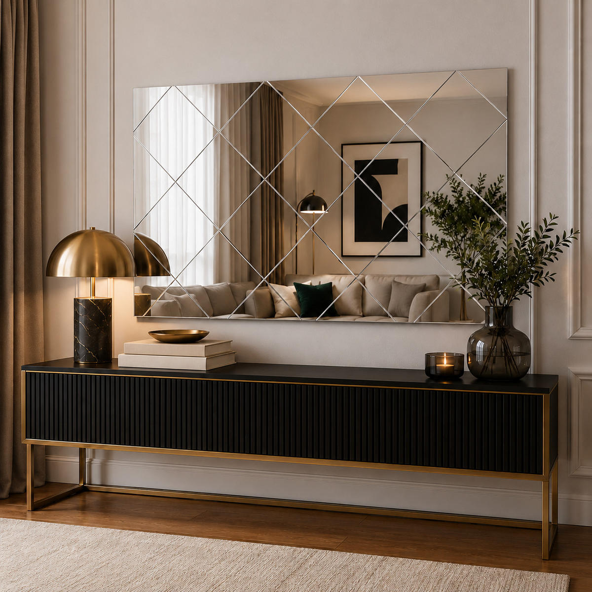 SPIEGEL Divinity Karo Design 60x120cm - Transparent, Holzwerkstoff (120/60/2.2cm) - moebel17