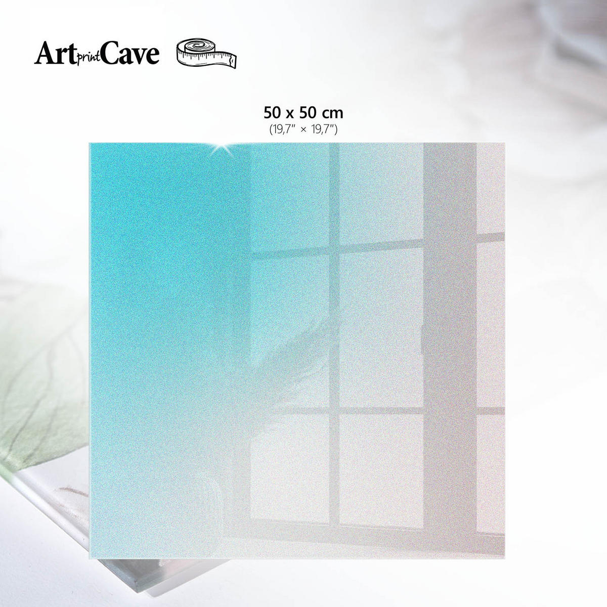 GLASPLATTE 50x50 cm – Pastellfarbener Farbverlauf - Pink, Glas (0.4/50/50cm) - ArtPrintCave