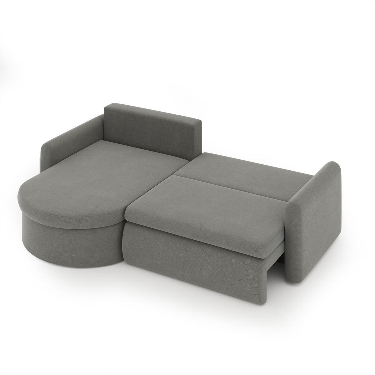 ECKSOFA Feliz In Quelle - Hellgrau, Holzwerkstoff/Textil (160/250cm) - Fun Möbel