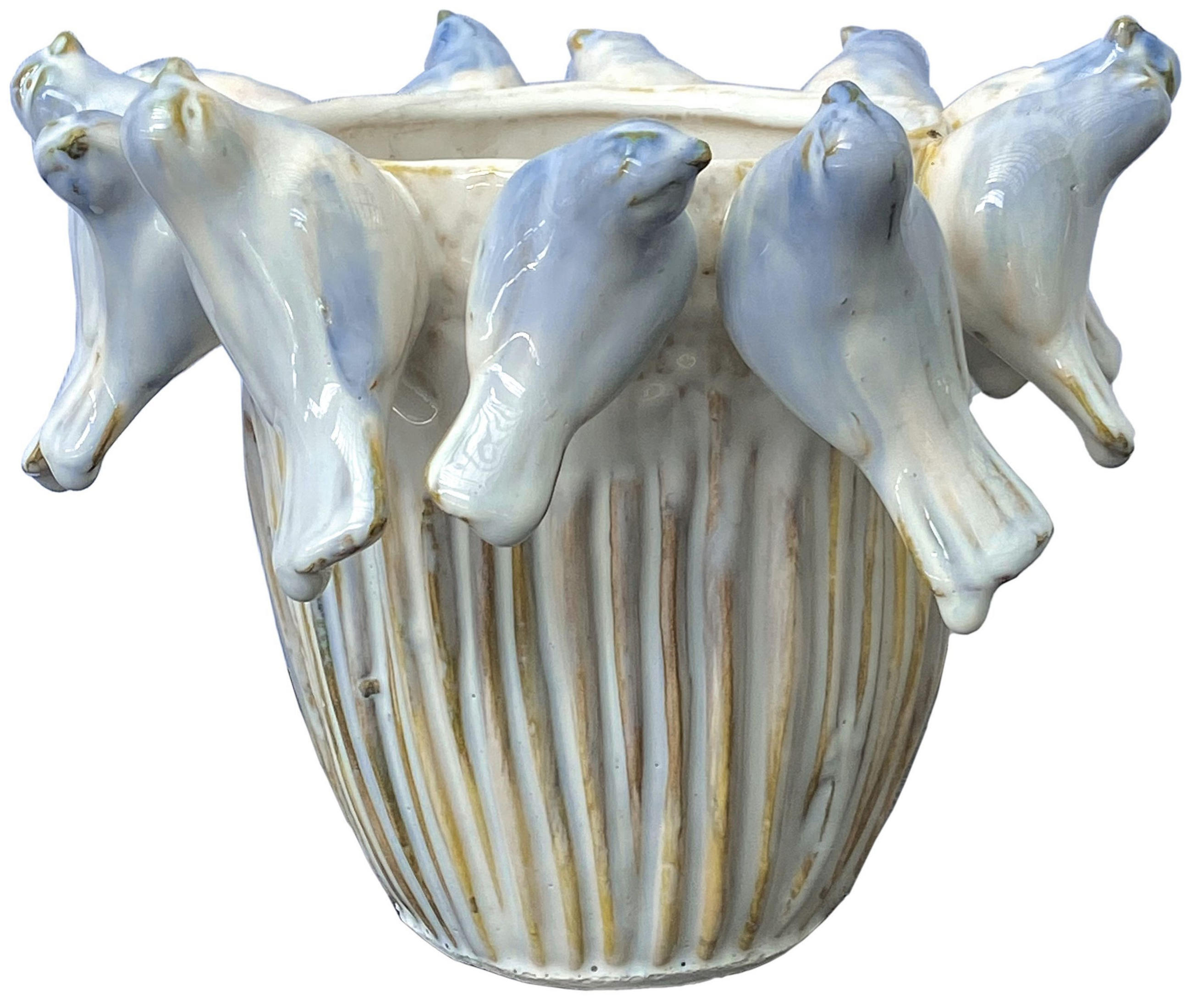 ÜBERTOPF Birdy ø20 cm - Blau, Keramik (20/16.5/20cm) - FURNARO