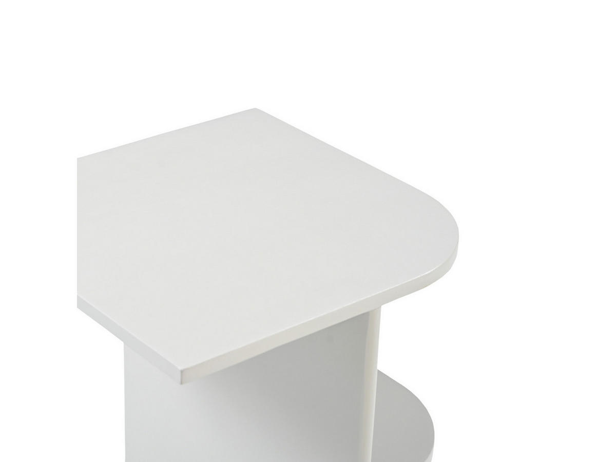 BEISTELLTISCH Jade Mangoholz Weiss Weiss - Weiß, Holz (38/38/70cm) - Villa Möbel