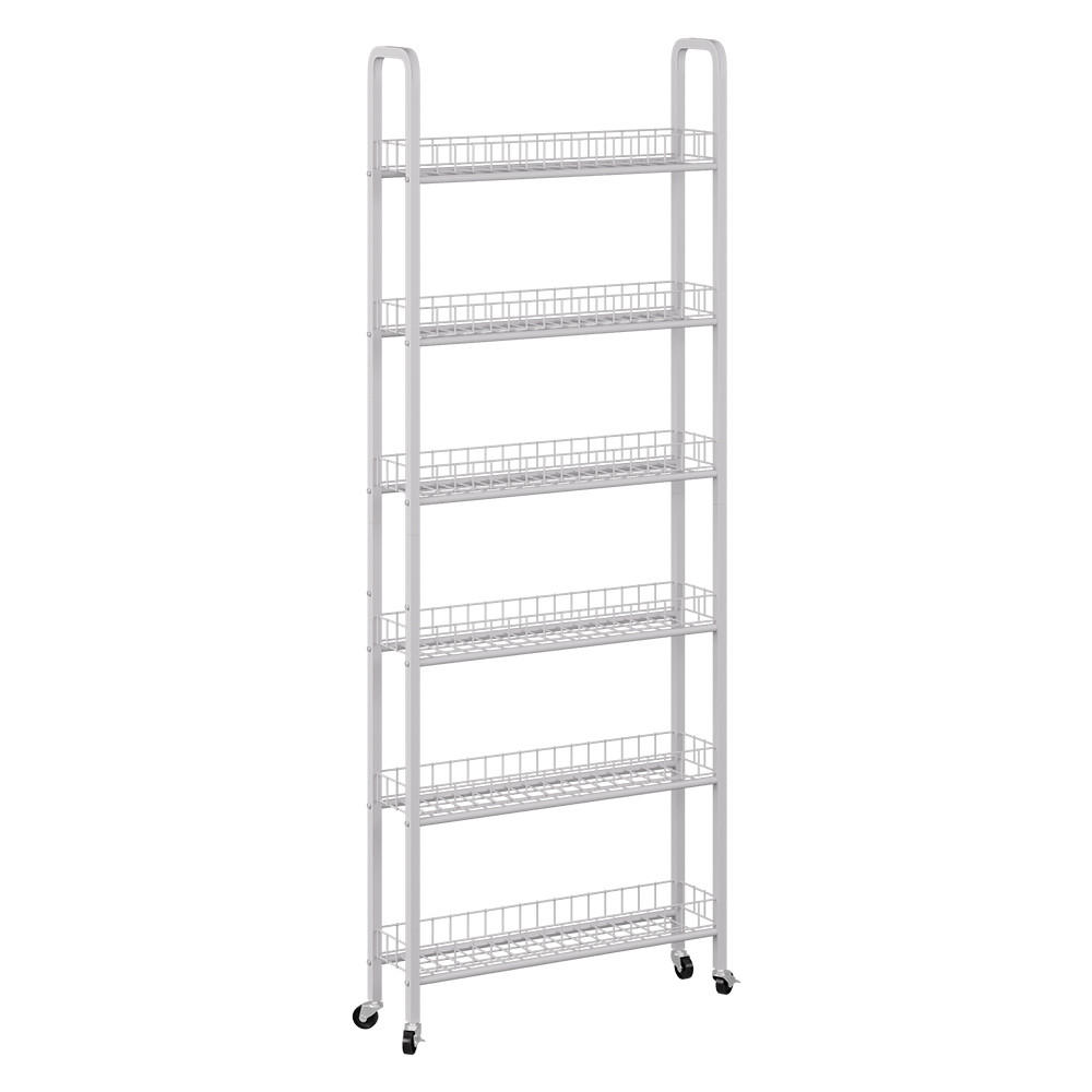 ROLLREGAL Rolivo Weiß 58 x 15 cm mit 6 Fächern - Weiß, Metall (58/155.5/15cm) - Vicco