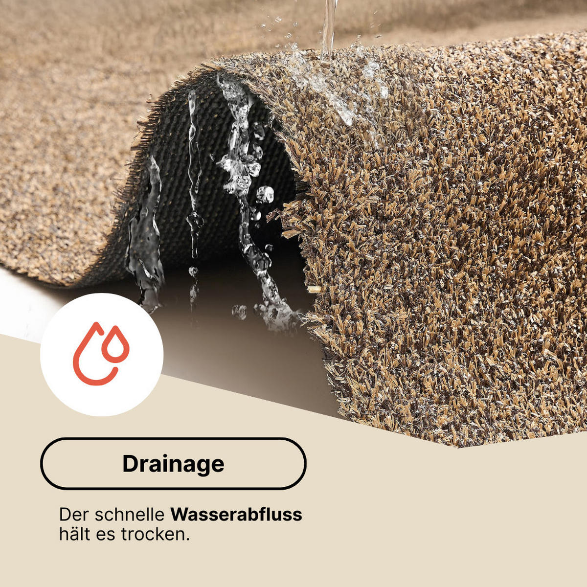 KUNSTRASEN Canyoo Braun 6 mm – Rasenteppich, UV-beständig, wetterfest für Terrasse & Garten 400/200 cm - Braun, Textil (400/200cm) - Tapiso