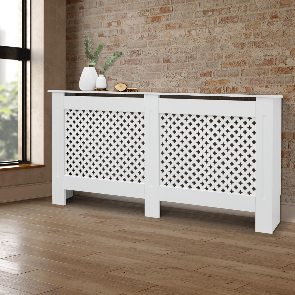 HEIZKÖRPERVERKLEIDUNG Wabenmuster 152 x 19 x 82 cm Weiß - Weiß, Holzwerkstoff (19/152/82cm) - ECD-Germany
