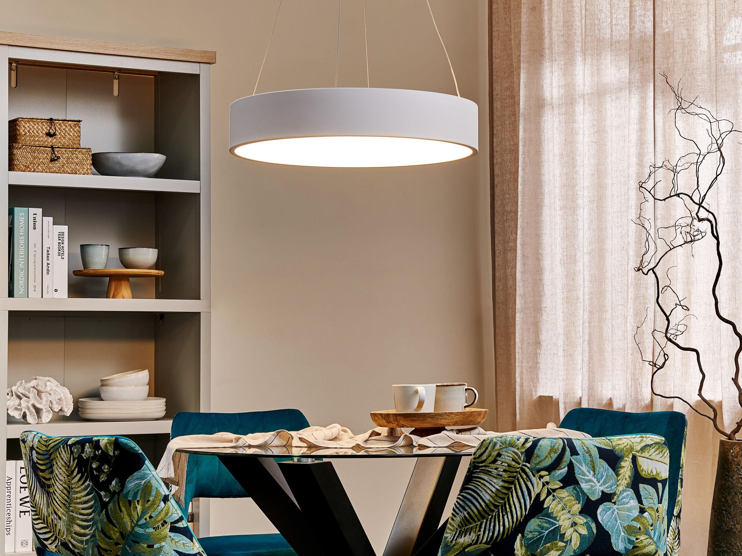 HÄNGELEUCHTE Lenya 60/60/150 cm - Weiß, Metall (60/60/150cm) - Beliani