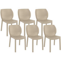 GARTENSTUHL 6 Kunststoff Taupe - Taupe, Kunststoff (58/80/59cm) - CLP