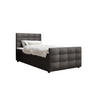 BOXBETT KLEO 120x200, mit Matratze H3 und Topper, Madryt 195 - Grau, Holz/Kunststoff (120/200cm) - Bedante