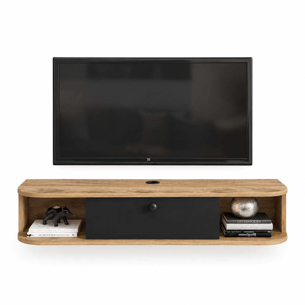 Decorotika Tv-Element Schwarz, Braun 120x23.4x29.6 cm