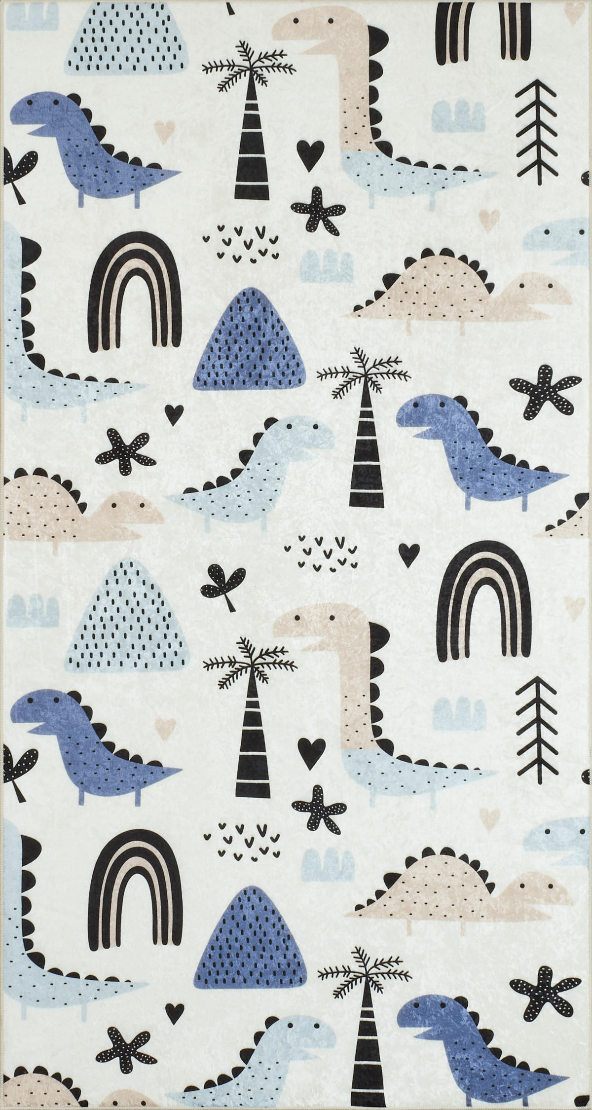 KINDERTEPPICH mit blauem Dinosaurier-Muster Happy 80x150 cm - Blau, Textil (80/150cm) - Nazar Rugs