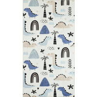 KINDERTEPPICH mit blauem Dinosaurier-Muster Happy 80x150 cm - Blau, Textil (80/150cm) - Nazar Rugs