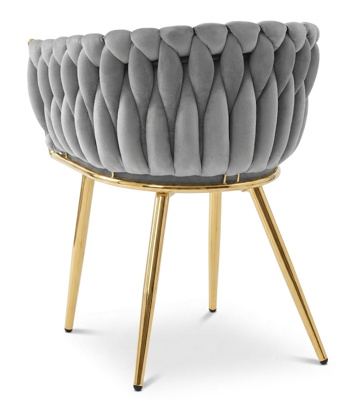STUHL Hellgrau 61x55 cm ORION Samt - Hellgrau, Metall (61/44/55cm)