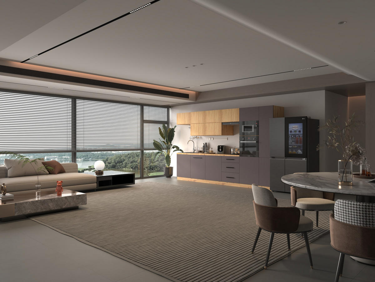 KÜCHENZEILE 240 - Langen KL3-M340 in Grau/Artisan Eiche - Schwarz/Eiche Artisan, Holz (340/212/58cm)