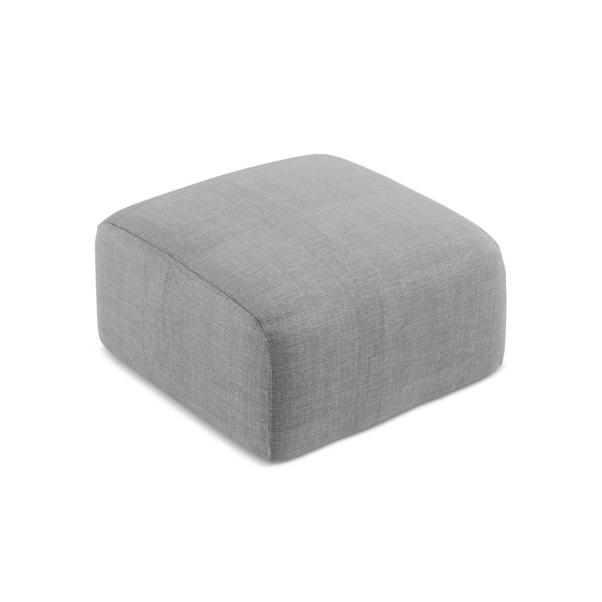 POUF Strukturstoff Grau - Hellgrau/Schwarz, Holzwerkstoff/Kunststoff (65/40/65cm) - LaMiaSofa