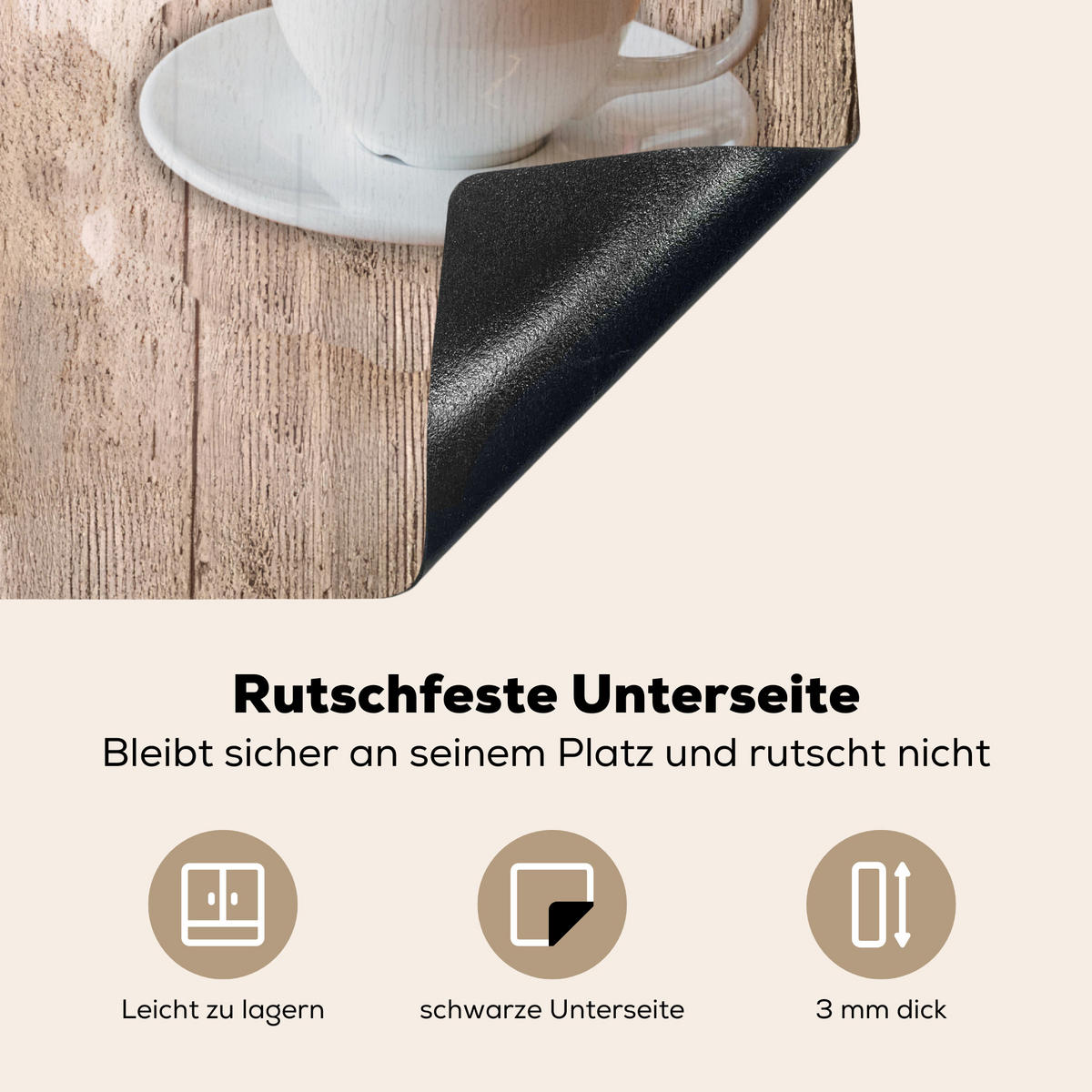 HERDABDECKPLATTE Bistro Parisien - Café - Kaffee - Jahrgang 57x51 cm - Cappuccino, Kunststoff (57.6/0.2/51.6cm) - MuchoWow