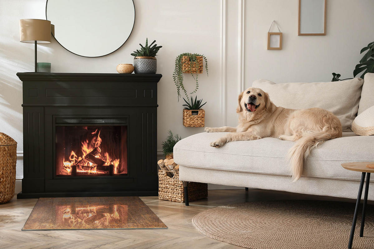 GLASPLATTE für Kamin 80x60 cm Braun - Braun, Glas (80/60/0.4cm) - ArtPrintCave