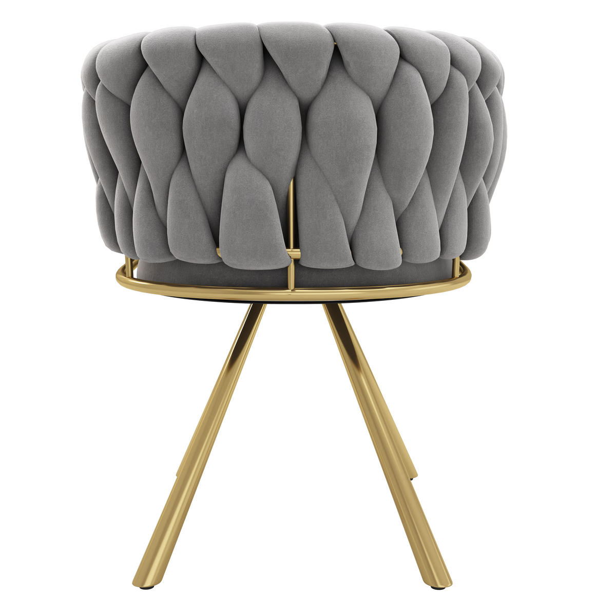 ESSZIMMERSTUHL 2er-Set Samt, 360° Drehbar, Metallbeine, Grau & Gold Luxus-Stuhl für Wohnzimmer & Schlafzimmer - Grau, Textil/Metall (59/72/54cm) - Urban Meuble