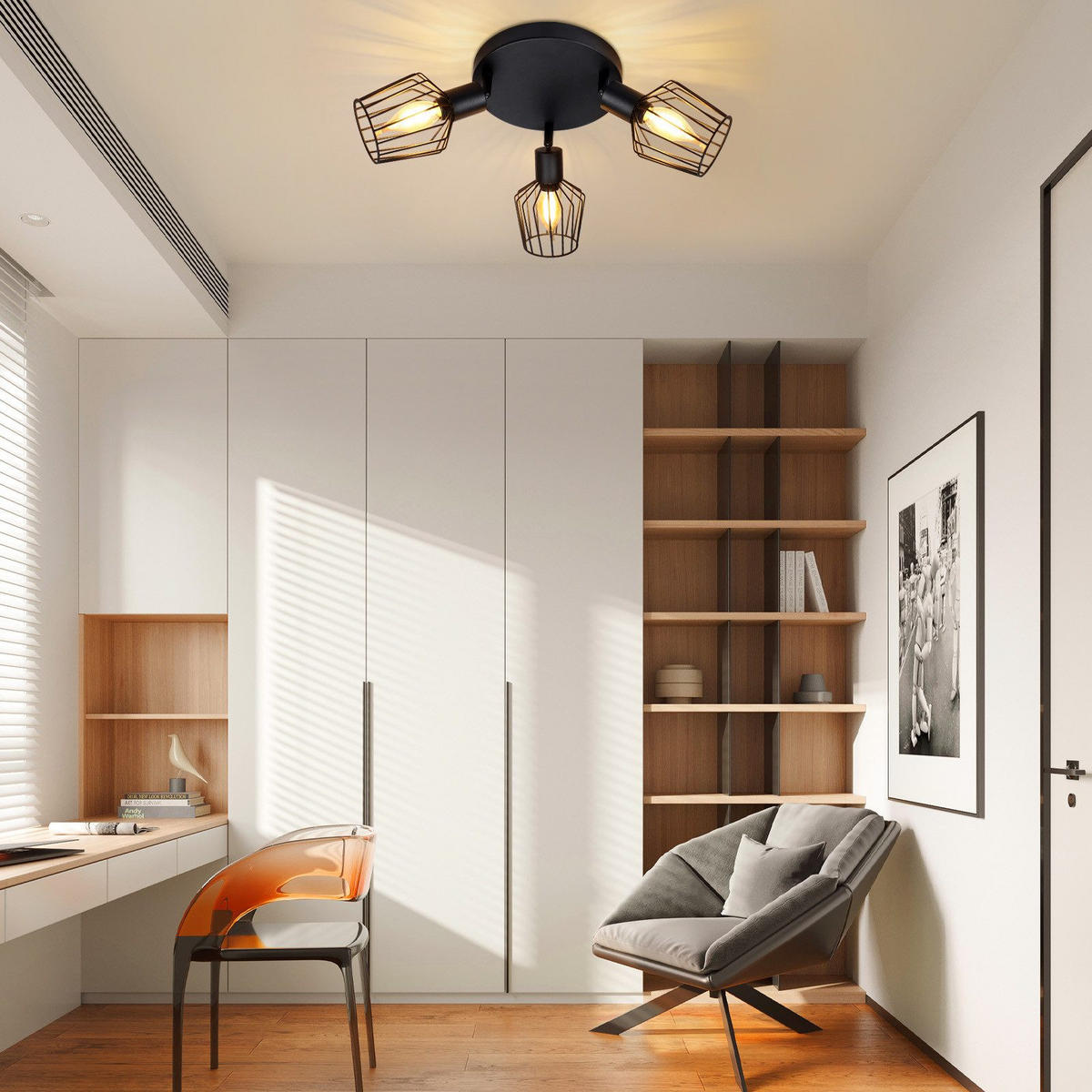 STRAHLER Stella 3-flammig 20/20/10 cm - Schwarz, Metall (20/20/10cm) - Nettlife