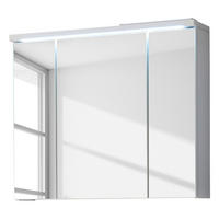 SPIEGELSCHRANK - inkl. Beleuchtung - Weiß, Holzwerkstoff (80/69/20cm) - home24