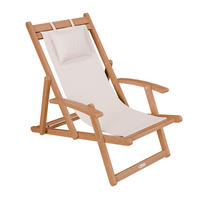 SONNENLIEGE Tavira Akazie creme klappbar - Creme, Holz (60/110/110cm) - Juskys