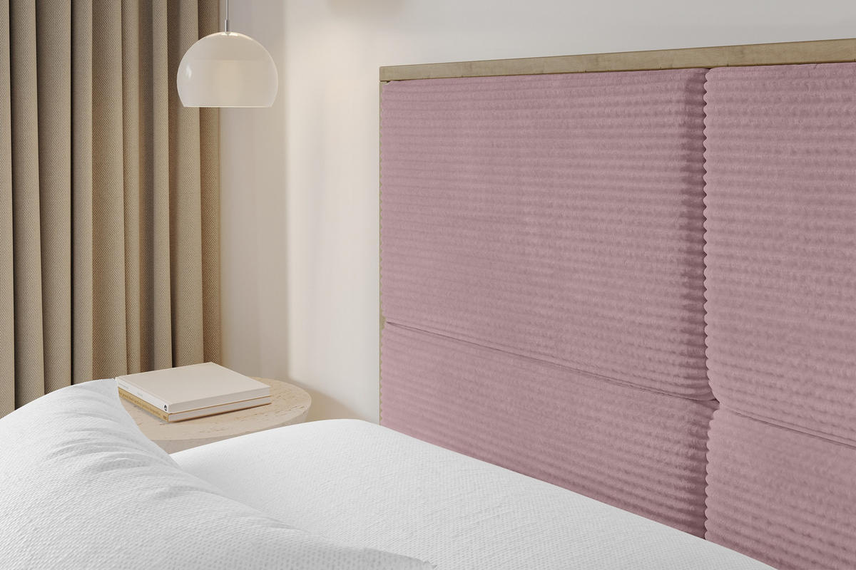 POLSTERBETT mit Bettkasten und Lattenrost, Bett mit Matratze H3/H4 - LILA 140x200 Rosa - Rosa, Holzwerkstoff/Textil (140/200cm) - ALTDECOR