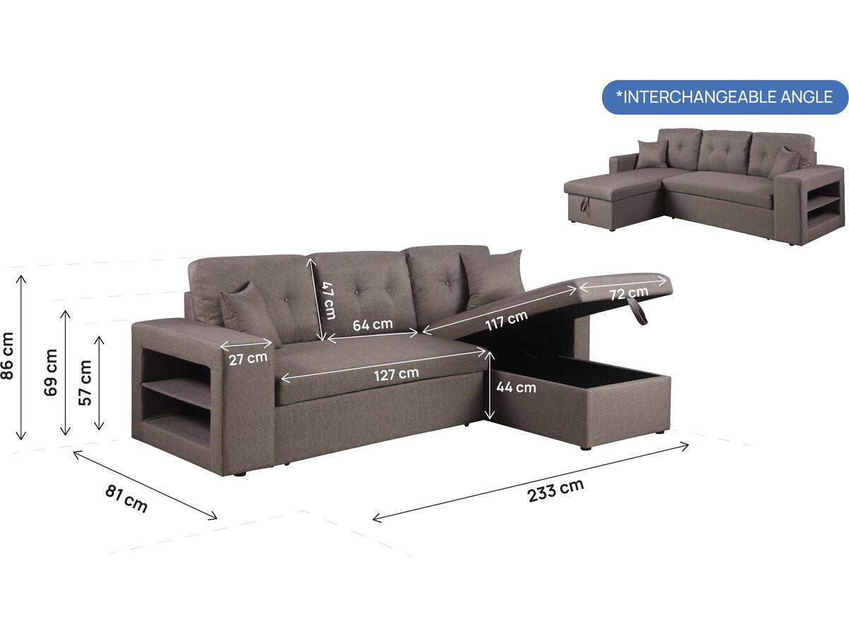 ECKSOFA axel Taupe - Taupe, Textil (146/233cm) - Habitat Garten