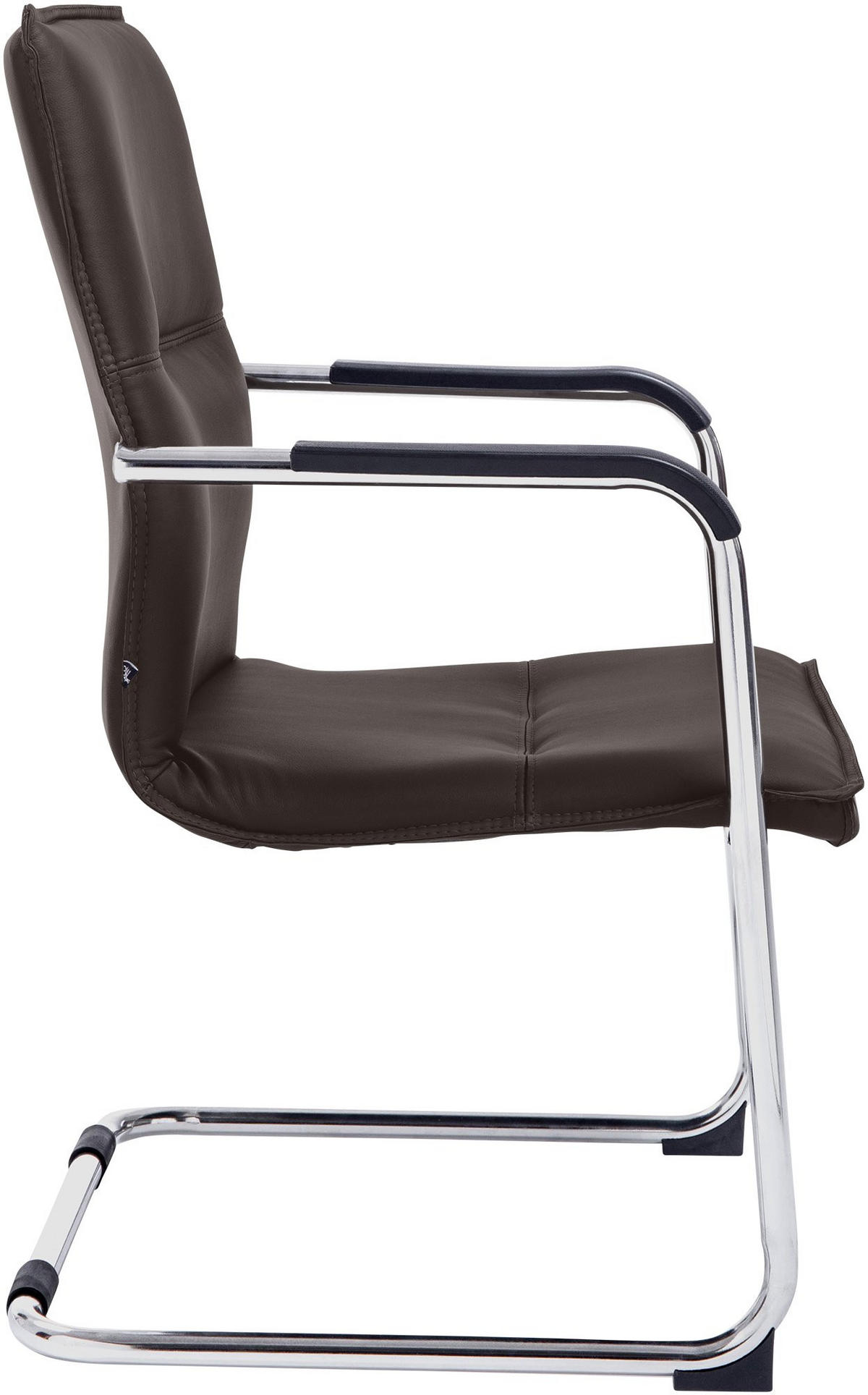 BESUCHERSTUHL SEATTLE 92x56x60 cm Braun Kunstleder - Braun, Leder/Metall (56/92/60cm) - DELUKE