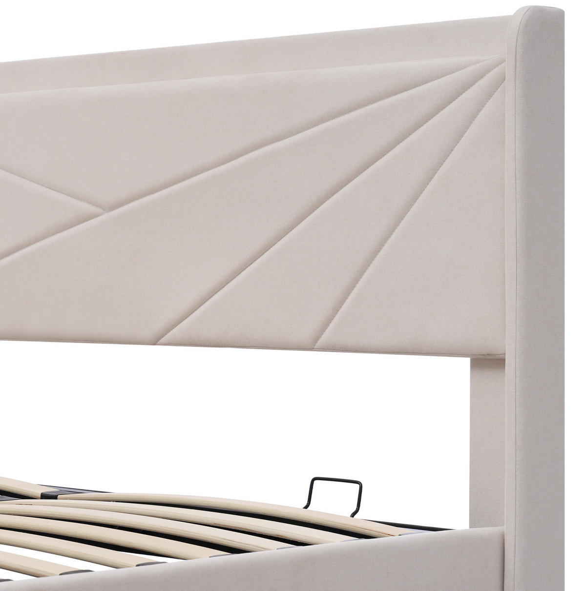 POLSTERBETT 140/200 cm Beige aus Baumwolle-Leinen mit Bettkasten und USB-/Typ-C-Ladefunktion - Beige, Textil (140/200cm) - OKMYHOME