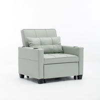 SCHLAFSESSEL DE-35007 3-in-1 mit USB und Getränkehaltern Hellgrün - Hellgrün, Metall (87/84/74cm) - ComfortXL