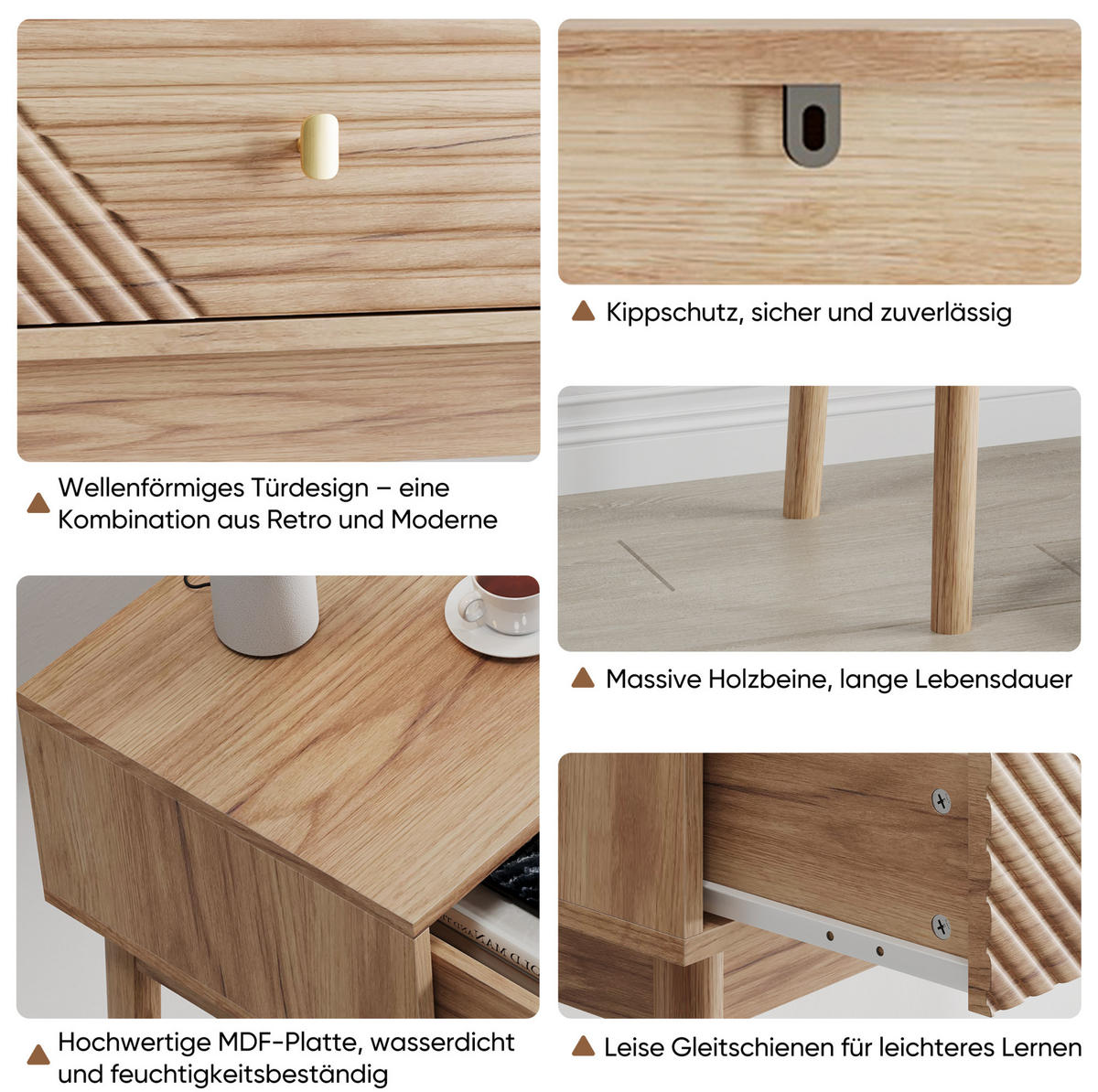 KONSOLENTISCH mit 2 Schubladen MDF Oak - Eichefarben, Holz (100/35/80cm) - Meubliv